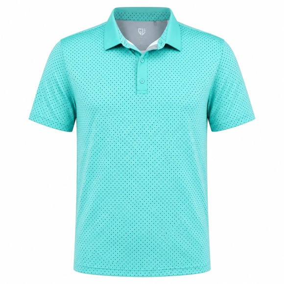 Graham Luxe Other - Graham Luxe Turquoise Geometric Golf Polo Shirt‎ mens 2XL streetwear preppy tall